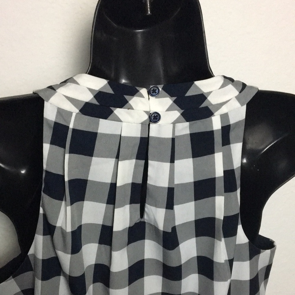 Banana Republic Womens Black and White Checkered Women Top (Size S) - Picture 8 of 14